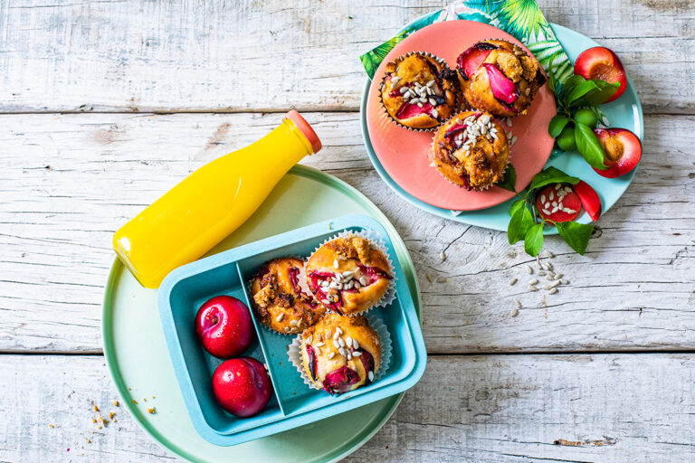 Cinnamon Spiced Plum Muffins