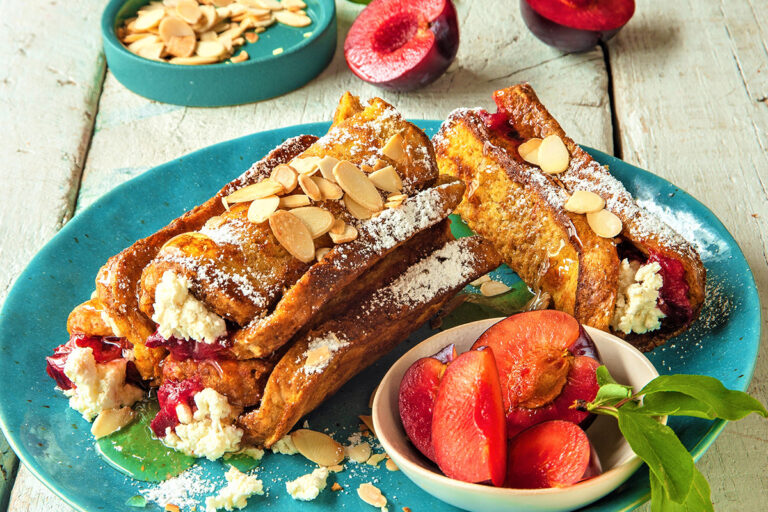 Ricotta & Plum Stuffed French Toast